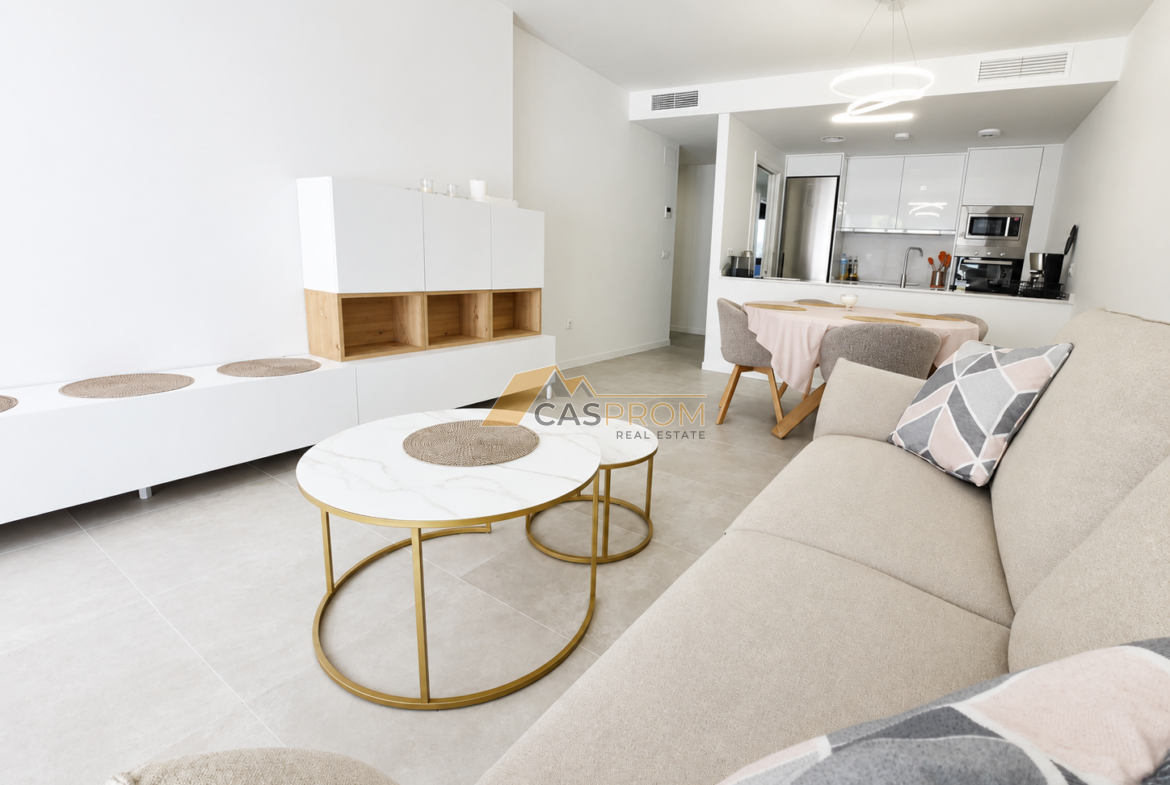 APARTAMENT NA PARTERZE Z DUŻYM TARASEM W NOWOCZESNEJ INWESTYCJI SEAGARDENS W CAMPOAMOR