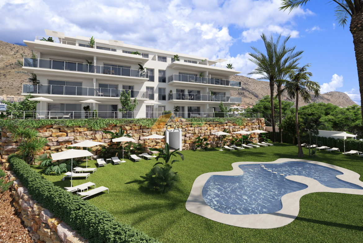 NOWOCZESNY APARTAMENT NA PARTERZE Z PRYWATNYM OGRODEM I WIDOKIEM NA MORZE W FINESTRAT