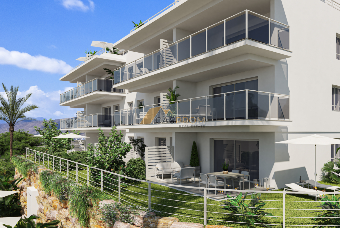 NOWOCZESNY APARTAMENT NA PARTERZE Z PRYWATNYM OGRODEM I WIDOKIEM NA MORZE W FINESTRAT