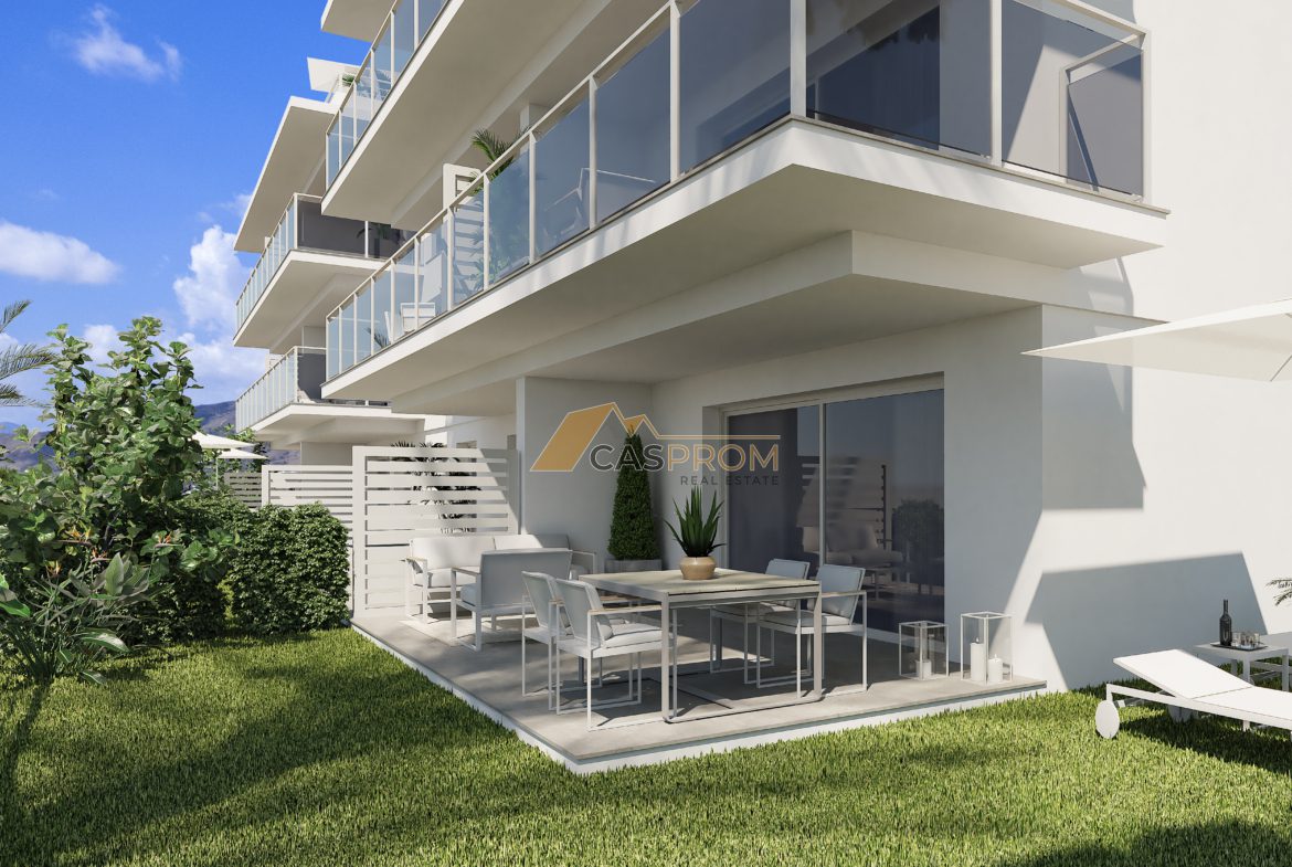NOWOCZESNY APARTAMENT NA PARTERZE Z PRYWATNYM OGRODEM I WIDOKIEM NA MORZE W FINESTRAT