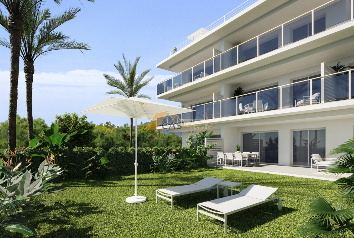 NOWOCZESNY APARTAMENT NA PARTERZE Z PRYWATNYM OGRODEM I WIDOKIEM NA MORZE W FINESTRAT
