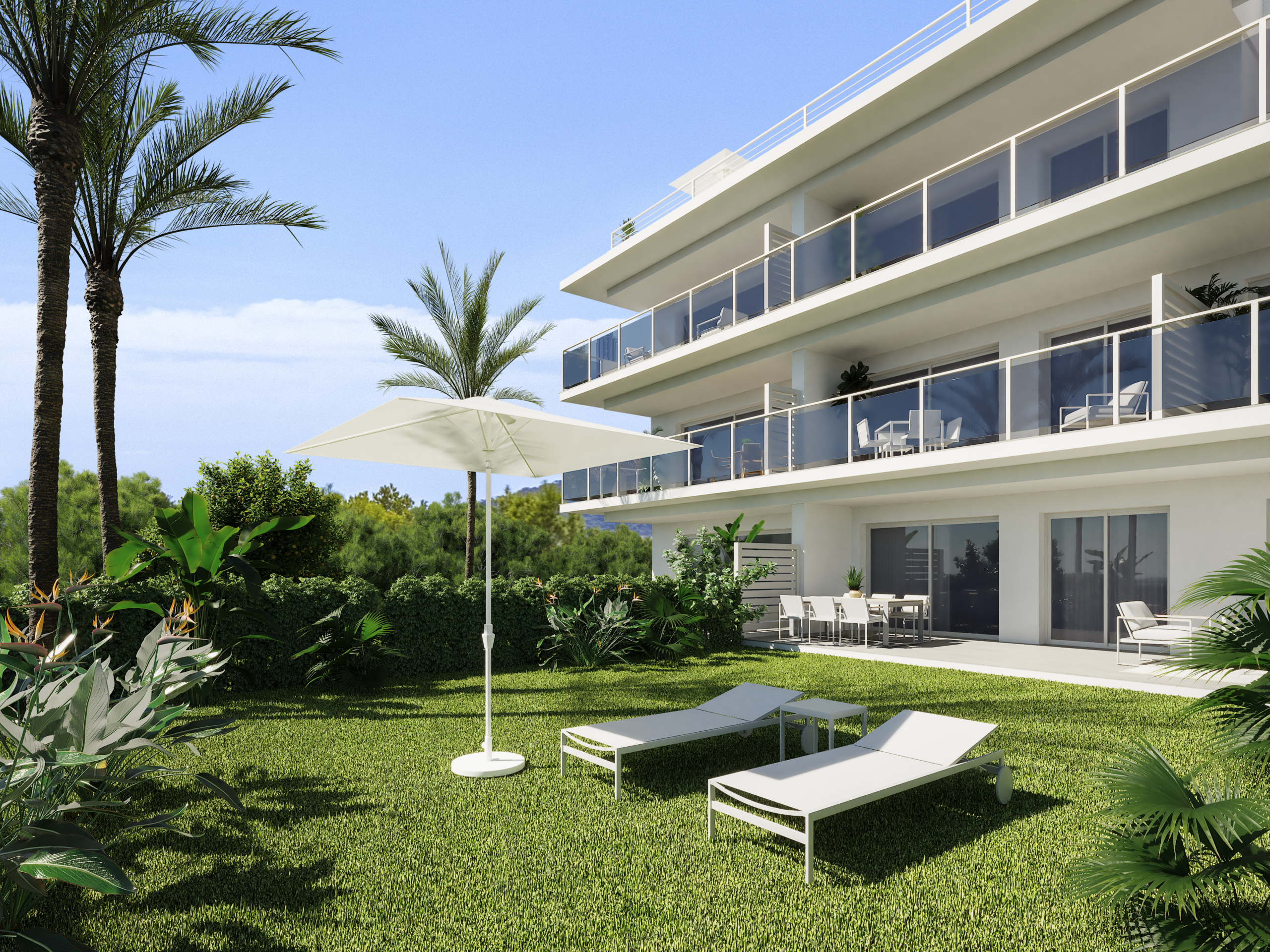 NOWOCZESNY APARTAMENT NA PARTERZE Z PRYWATNYM OGRODEM I WIDOKIEM NA MORZE W FINESTRAT
