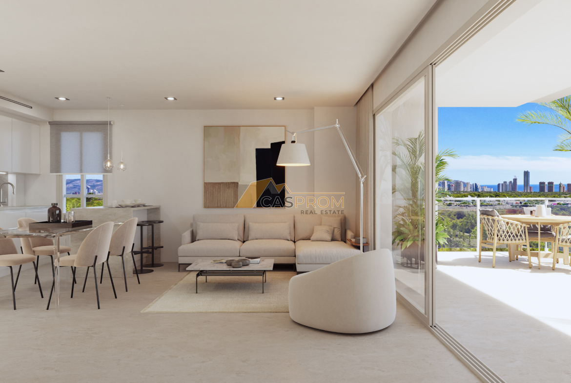 NOWOCZESNY APARTAMENT NA PARTERZE Z PRYWATNYM OGRODEM I WIDOKIEM NA MORZE W FINESTRAT