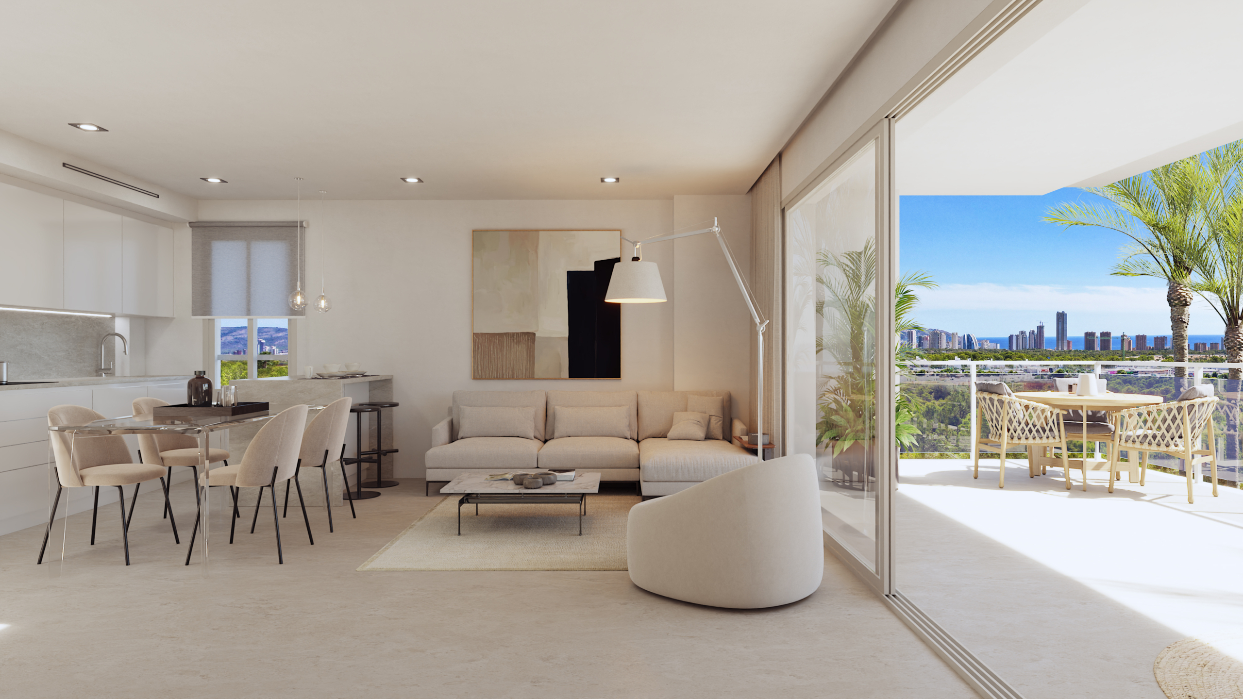 NOWOCZESNY APARTAMENT NA PARTERZE Z PRYWATNYM OGRODEM I WIDOKIEM NA MORZE W FINESTRAT