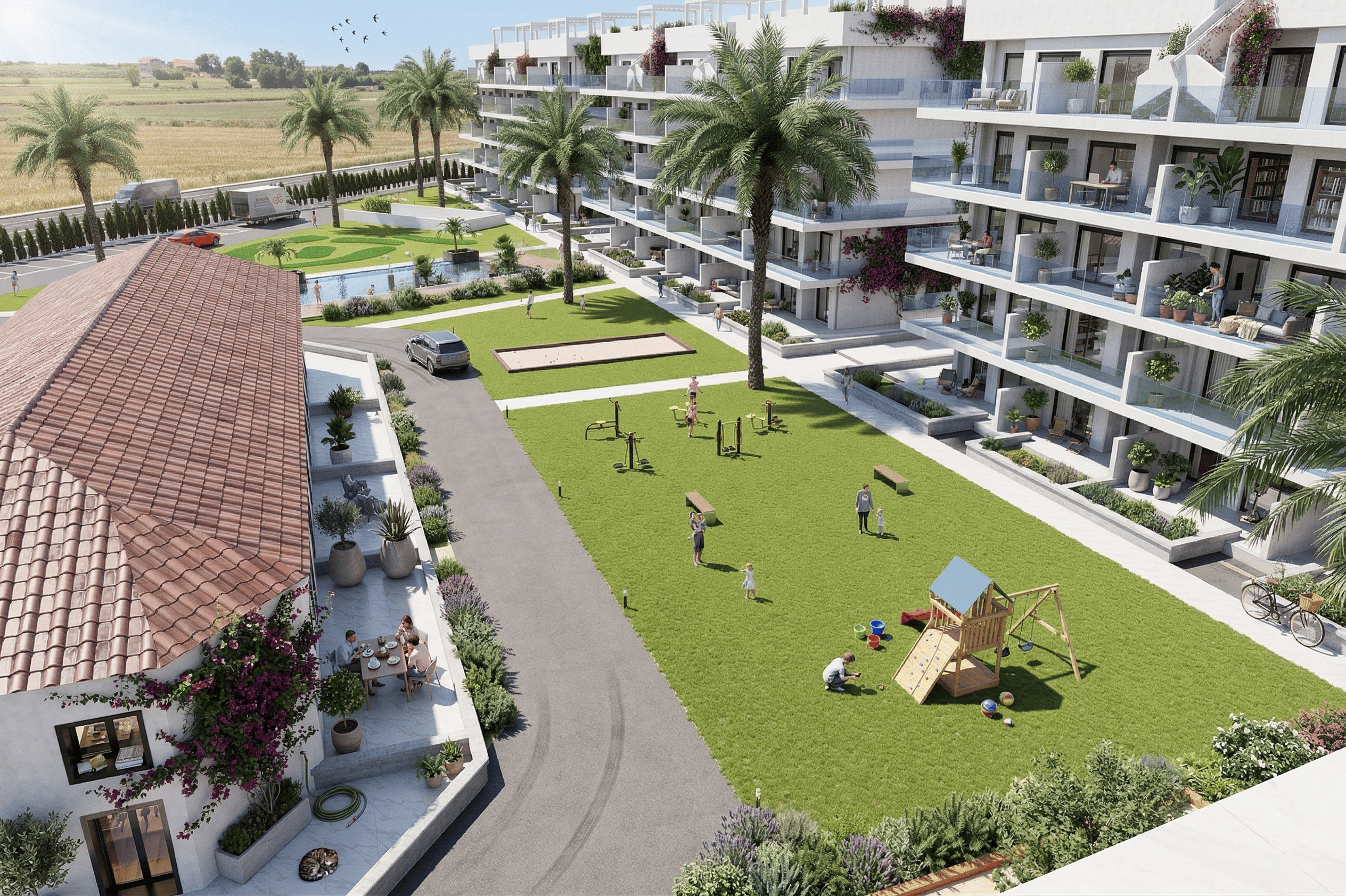 Oasis Garden Render1 NOWOCZESNY APARTAMENT NA PIERWSZYM PIĘTRZE W EL RASO